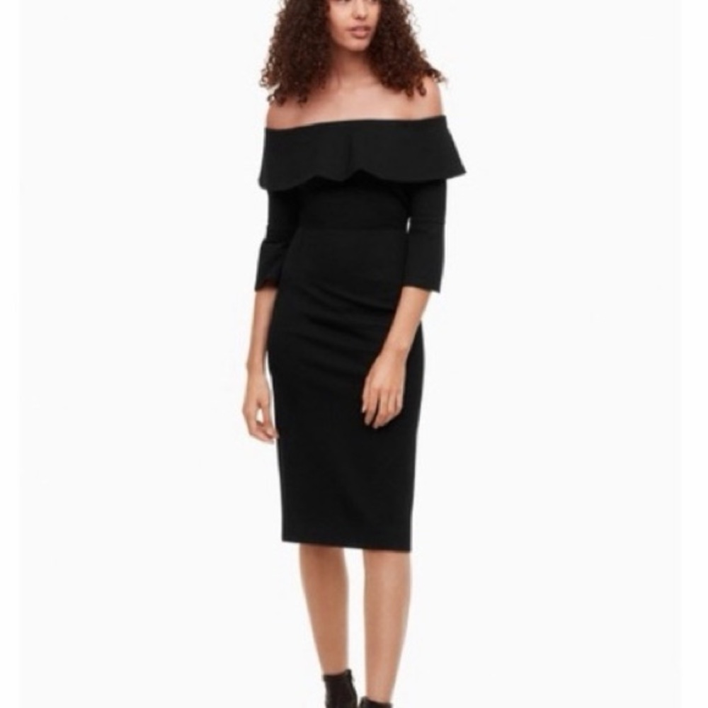 Aritzia Babaton Giovanni off-the-shoulder Midi dress in Plum